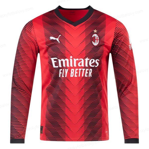 AC Milan Domácí Dres Long Sleeve 23/24 Fotbalové Dresy