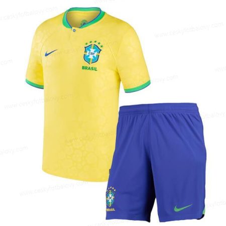 Brazílie Domácí Dres 2022 Dětský Fotbalový Set