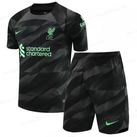 Liverpool Black Goalkeeper 23/24 Dětský Fotbalový Set